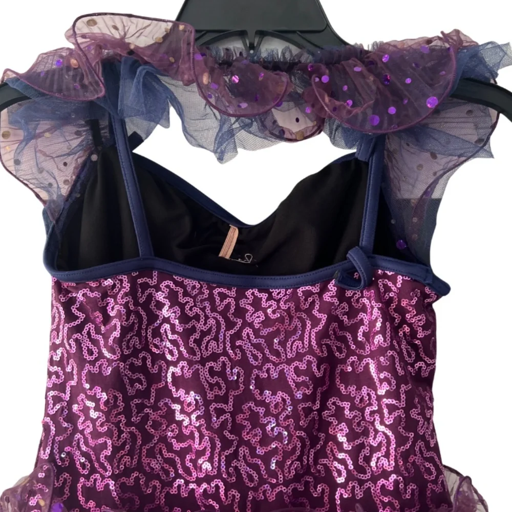 Weissman Dance Girls' Costume Halloween Theatre Unitard Dress Stretchy Sequin L